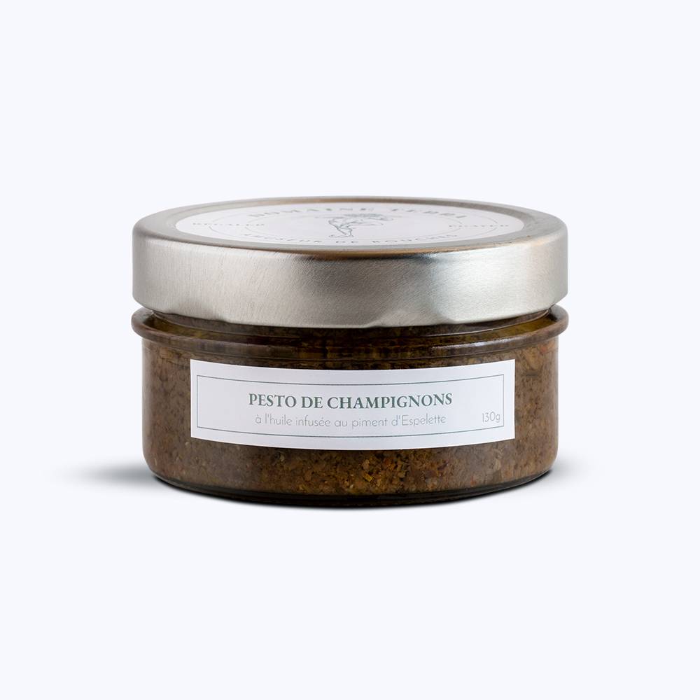Mushroom Pesto with Espelette Pepper Infused Oil – 130g - Domaine Terra